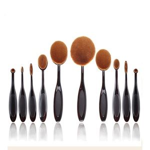 10pc Oval Shape Puff Make up Brush set